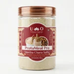 Urban Organic ProtoMeal Pro Meetha Chana Sattu 500g jar on a white background