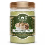Urban Organic ProtoMeal Pro Moringa Masala Sattu 500g jar on a white background