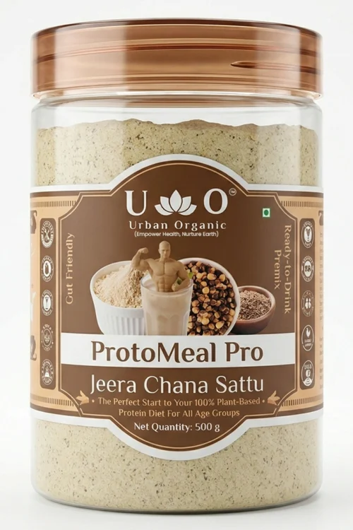 ProtoMeal Pro Jeera Chana Sattu Powder 500g | Roasted Gram Flour Sattu | Protein Sattu Powder | Jeera Sattu Drink Mix | Gluten Free Indian Superfood