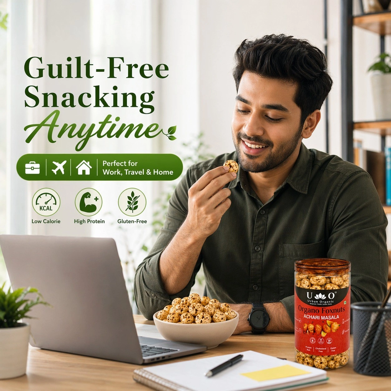 Organo Foxnuts Achari Masala Roasted Makhana 80g | Pickle Flavor Foxnuts | Healthy Masala Makhana Indian Snack | Low Calorie & Protein Rich | Gluten Free Snack India - Image 7