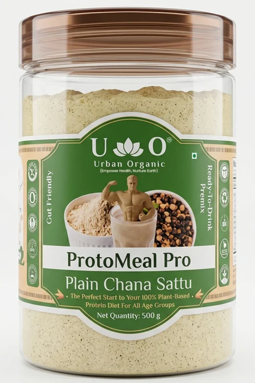 ProtoMeal Pro Plain Chana Sattu 500g | 100% Roasted Gram Flour | High Protein Sattu Drink Mix | Instant Energy & Summer Cooling Drink