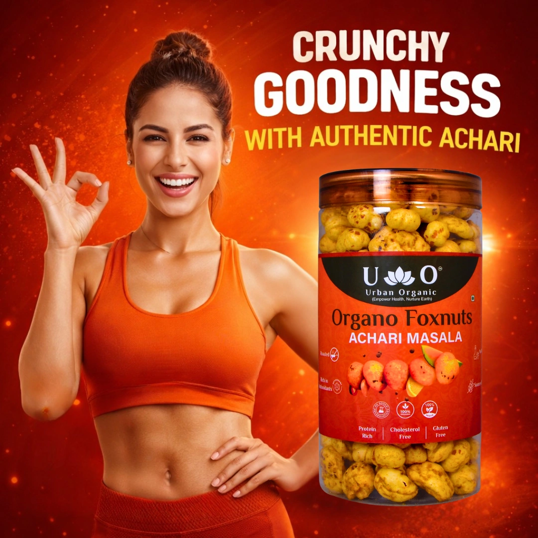 Organo Foxnuts Achari Masala Roasted Makhana 80g | Pickle Flavor Foxnuts | Healthy Masala Makhana Indian Snack | Low Calorie & Protein Rich | Gluten Free Snack India - Image 9