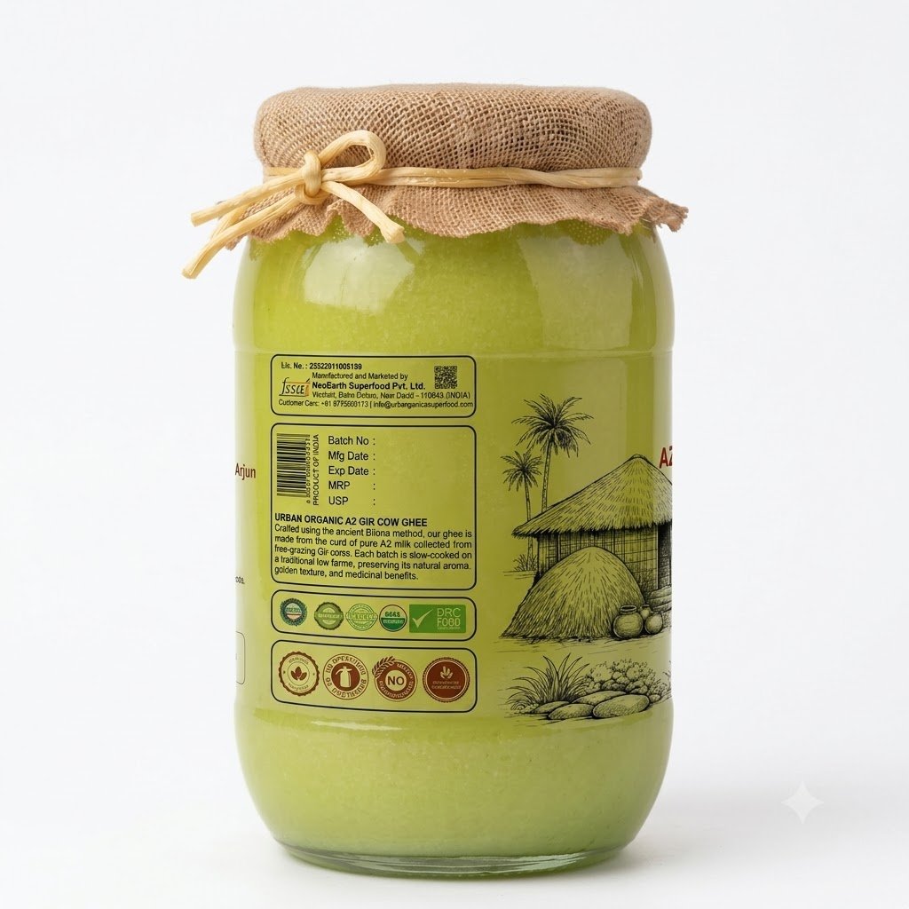 Urban Organic GHRITAM A2 Safed Musli & Brahmi Ghee | Bilona A2 Cow Ghee | Brain & Vitality Support | Herbal Infused Desi Ghee | 100% Pure, Farm Fresh - Image 2