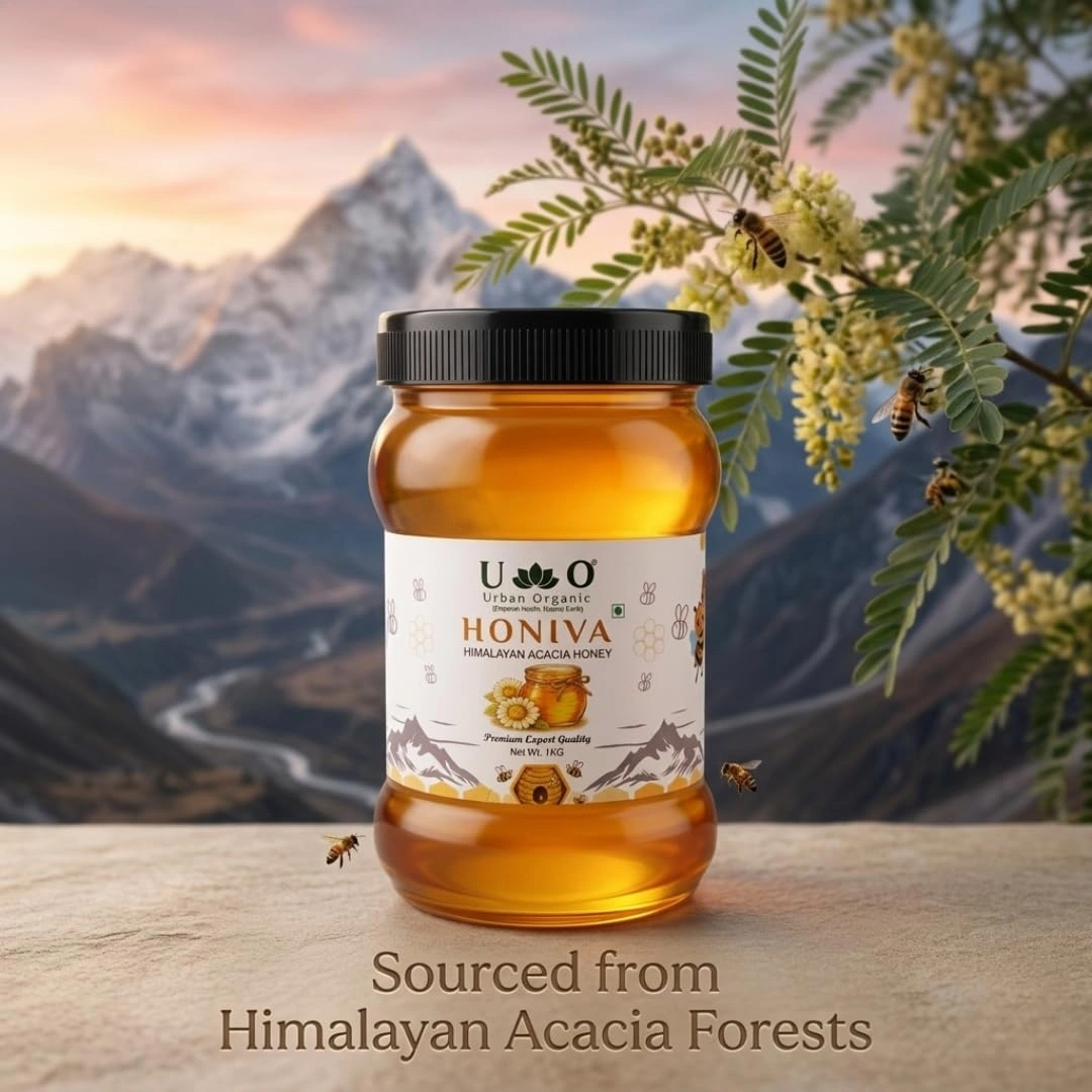 Urban Organic HONIVA Himalayan Acacia Honey 1 Kg | 100% Pure Raw Honey | No Added Sugar, Rich in Antioxidants | Natural Sweetener for Daily Health & Immunity - Image 4