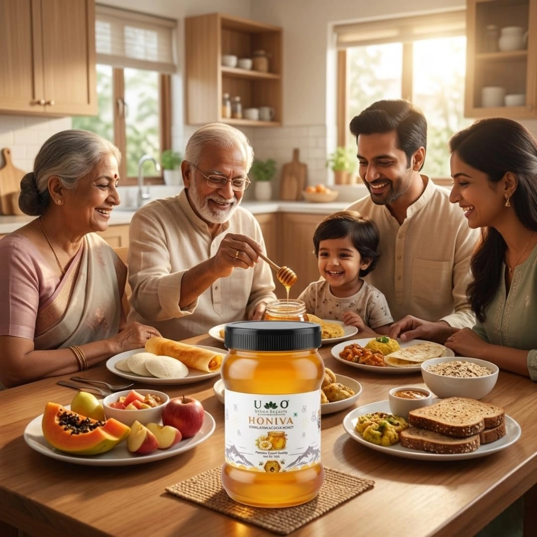 Urban Organic HONIVA Himalayan Acacia Honey 1 Kg | 100% Pure Raw Honey | No Added Sugar, Rich in Antioxidants | Natural Sweetener for Daily Health & Immunity - Image 8