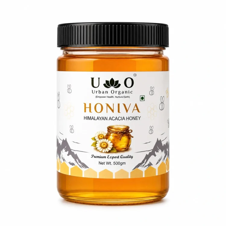 Urban Organic HONIVA Himalayan Acacia Honey 500g | 100% Pure Raw Honey | No Added Sugar, Rich in Antioxidants | Natural Sweetener for Daily Health & Immunity