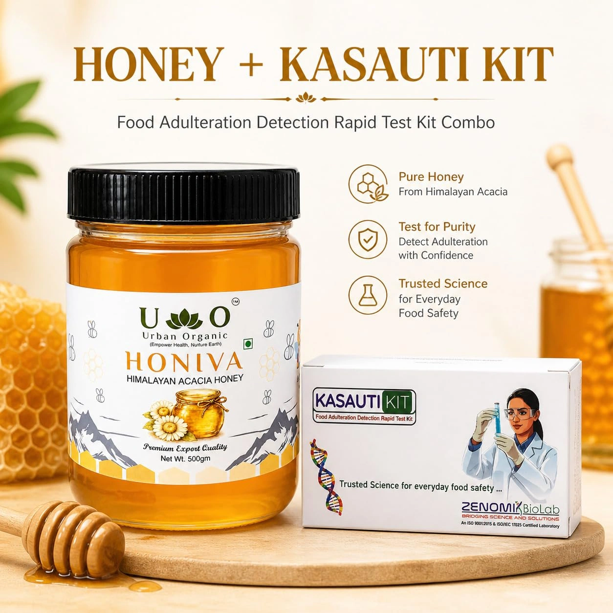 Urban Organic HONIVA Himalayan Acacia Honey 500g | 100% Pure Raw Honey | No Added Sugar, Rich in Antioxidants | Natural Sweetener for Daily Health & Immunity - Image 5