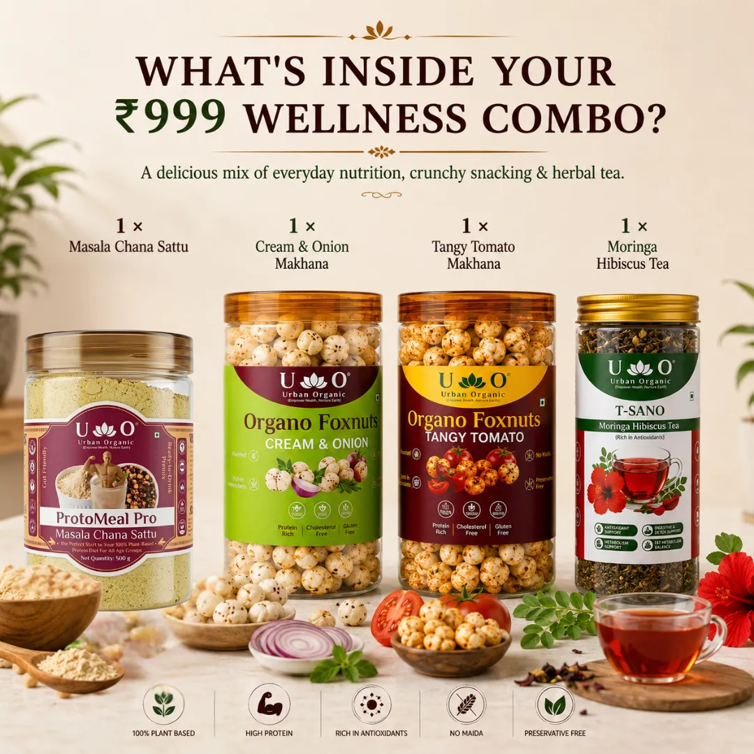 Wellness Combo: Masala Chana Sattu, 2 Roasted Makhana & Moringa Hibiscus Tea | ₹999 - Image 2